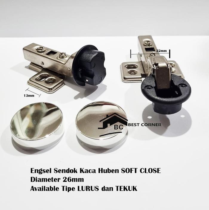 Gambar Engsel Sendok Kaca Huben SOFT CLOSE / Engsel Pintu Lemari Kaca Slow motion - Lurus dari Best Corner Jakarta undefined Tokopedia