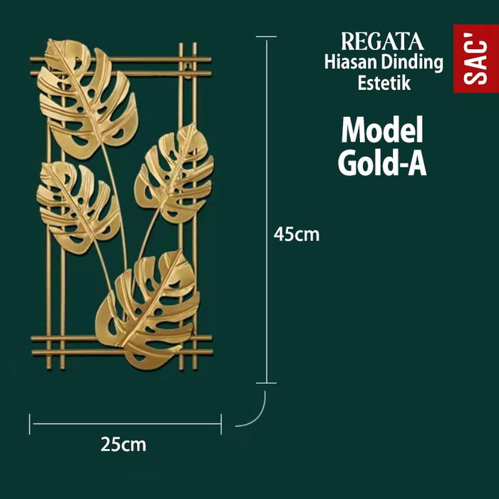 Gambar REGATA Hiasan Dinding Motif Bunga Daun Besi Logam Estetik Ornament Pajangan Latar Belakang Sofa Ruang Tamu Kamar Aesthetic Wall Home Decor Dekorasi Rumah Hotel Cafe - GOLD-A dari Shop at Christine's undefined Tokopedia
