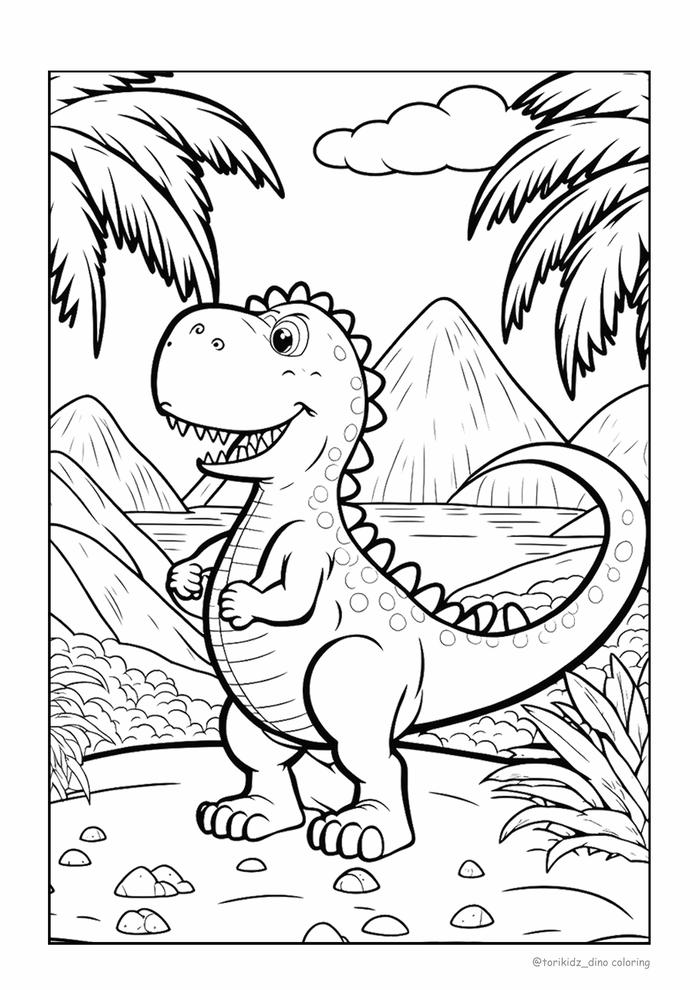 Gambar Kertas mewarnai gambar edisi Dinosaurus - 1, a4 dari Torikidz undefined Tokopedia