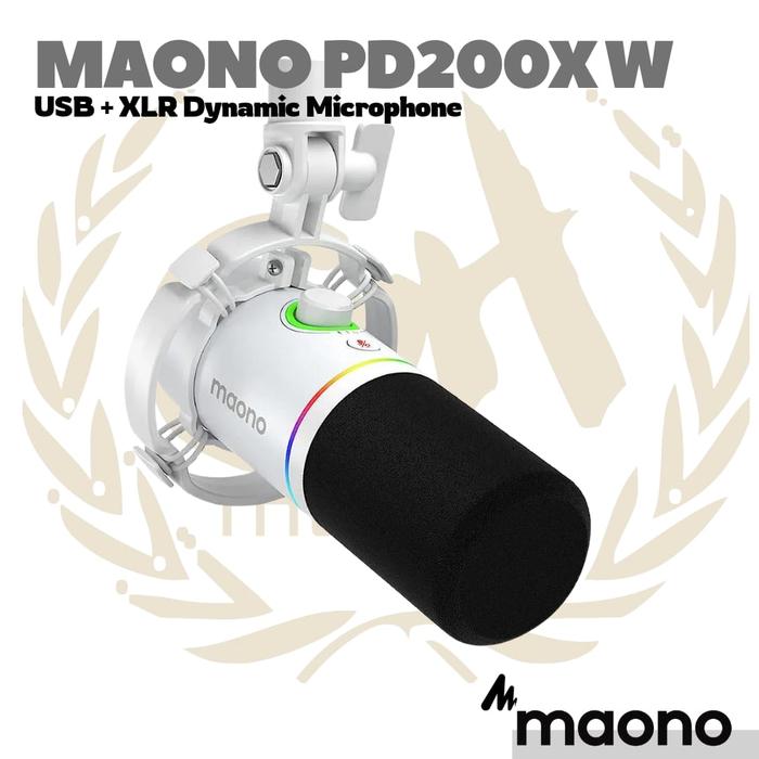 Gambar MAONO PD200X USB / XLR Dynamic Microphone | Gaming Podcast PD200 RGB - PD200W ONLY dari GH Music Store undefined Tokopedia