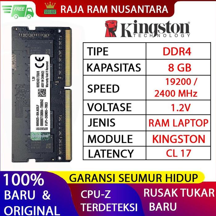 Jual Ram Laptop Kingston Ddr4 8Gb 2400 Mhz 19200 Ori Gaming Ram Nb