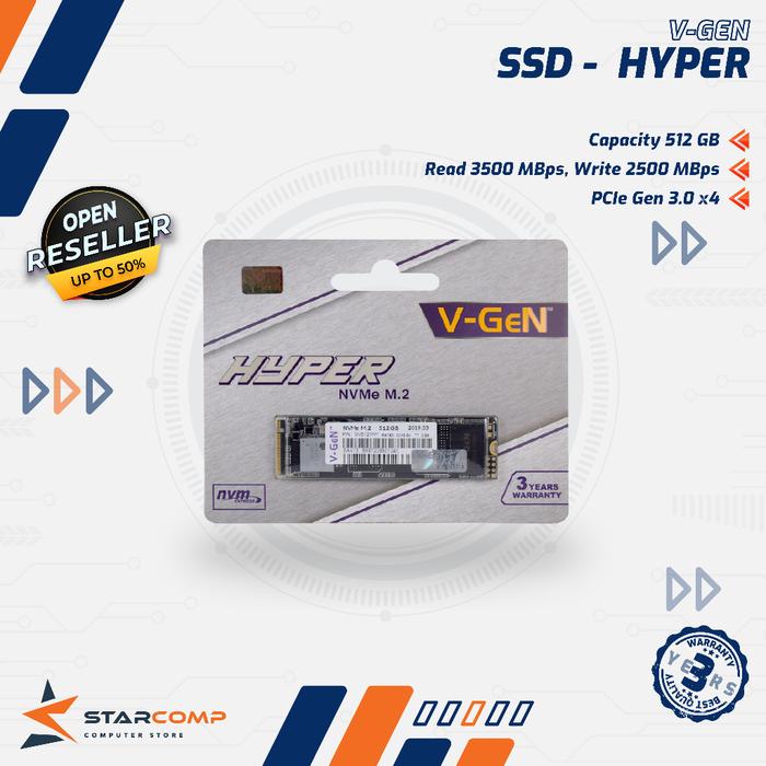 Gambar SSD V-GEN HYPER 512GB M.2 NVME PCIE 3X4 2280 GEN 3 dari Starcomp Purwokerto undefined Tokopedia