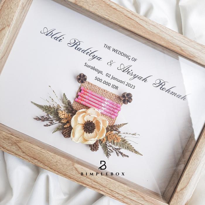 Gambar MAHAR PREMIUM AESTHETIC Mahar Pernikahan Bingkai Mahar Nikah Uang KARCIVA 007 - 25x35, Pure White dari Bimple Box undefined Tokopedia
