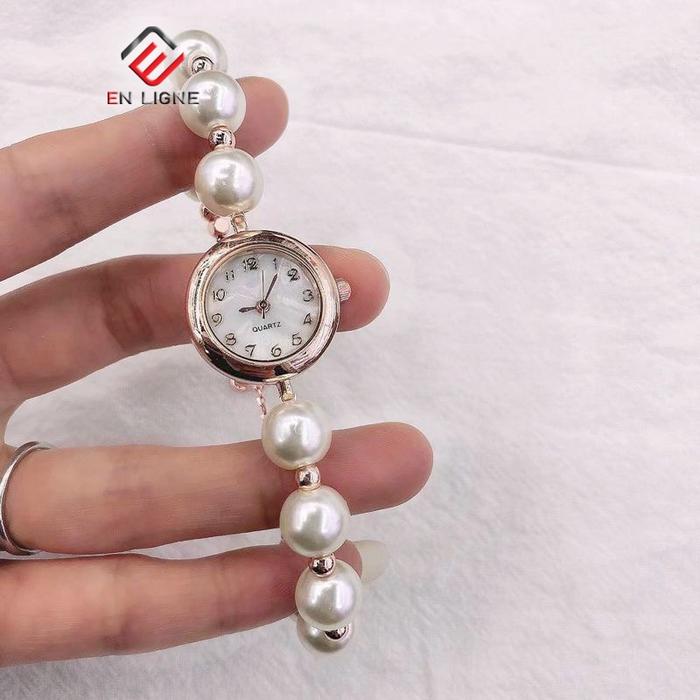Gambar En Ligne - Jam Tangan Mutiara Gelang Serut Bulat Kecil el3179 - Angka dari En Ligne Official undefined Tokopedia