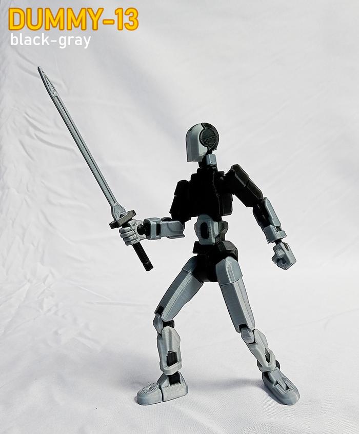 Gambar Dummy 13 Titan 13 Mark.II Articulated Action Figure 3D Printed Statue Poseable Mannequin - Hitam dari veecraft media undefined Tokopedia