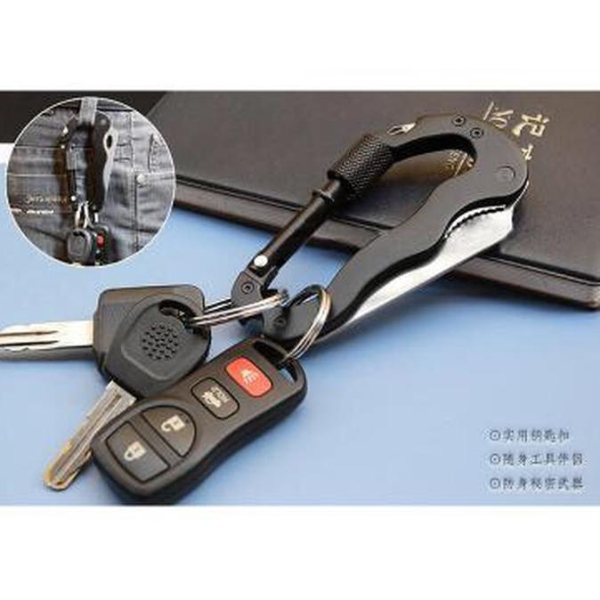 Gambar Carabiner Tactical Outdoor Knife EDC Gear Multifungsi Tool 5 in 1 dari BAIHAKI STORE 2 undefined Tokopedia