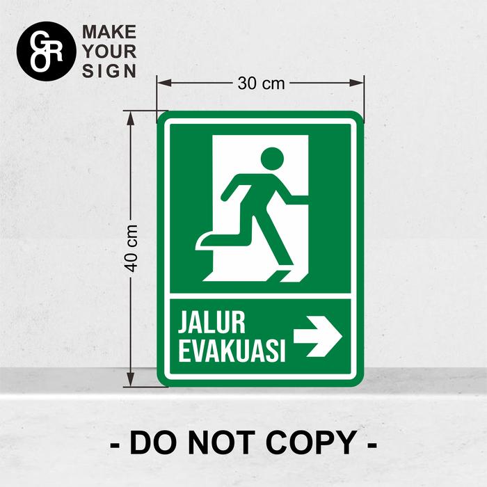 Gambar Rambu Plat Alumunium/Plang/Lalu Lintas Jalur Evakuasi 30cm x 40cm - Kanan dari GROOTS.CO undefined Tokopedia