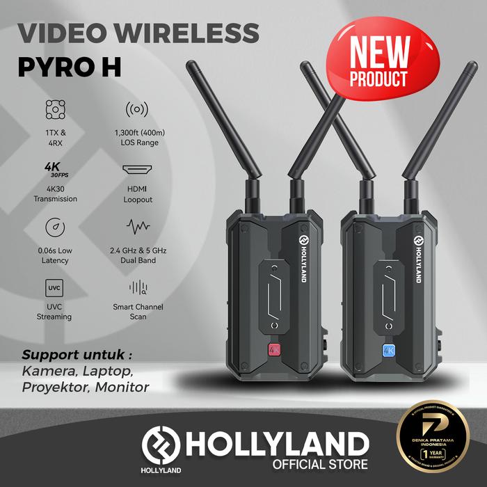 Gambar Hollyland Pyro H Wireless Video 4K UHD 1300ft (400m) HDMI LoopOut - 1Set TX+RX dari Hollyland Indonesia Kota Administrasi Jakarta Pusat Tokopedia