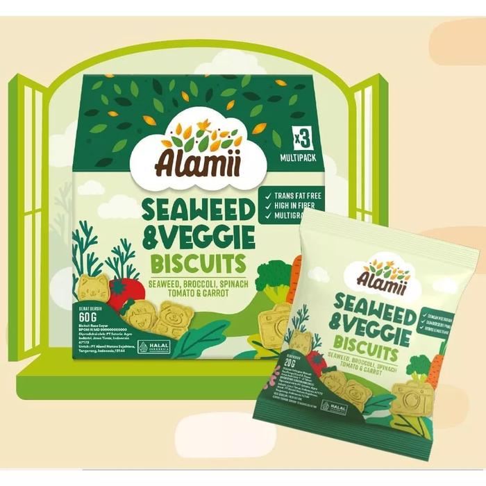 Gambar ALAMII BISCUITS - biskuit anak bayi / cemilan sehat / snack - seaweed veggie dari BabyMinistry undefined Tokopedia