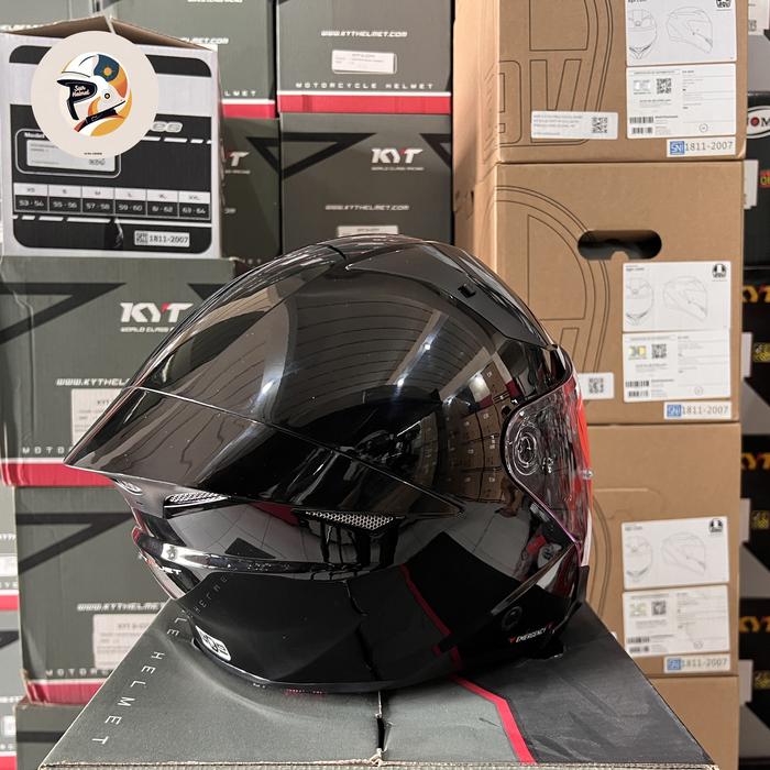 Gambar Helm Half Face KYT TTR Jet Solid Plain Original - Black, XXL dari Sun Helmet undefined Tokopedia