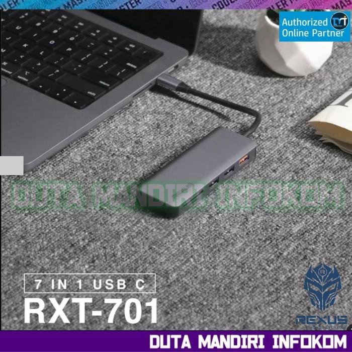 Gambar Rexus Converter USB HUB RXT-601 I RXT-701 I RXT-801 - USB HUB Converter Multi Port Card Reader Type-C - RXT-701 dari Duta Mandiri Infokom undefined Tokopedia