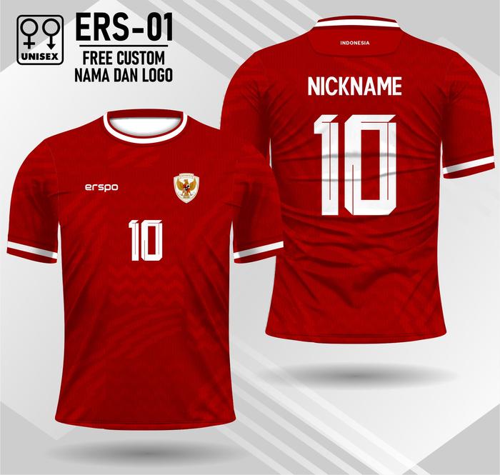 Gambar jersey timnas indonesia u23 jersey bola afc qatar free custom nama dan nomor ers 01 - Merah, XS dari jmxfactory undefined Tokopedia