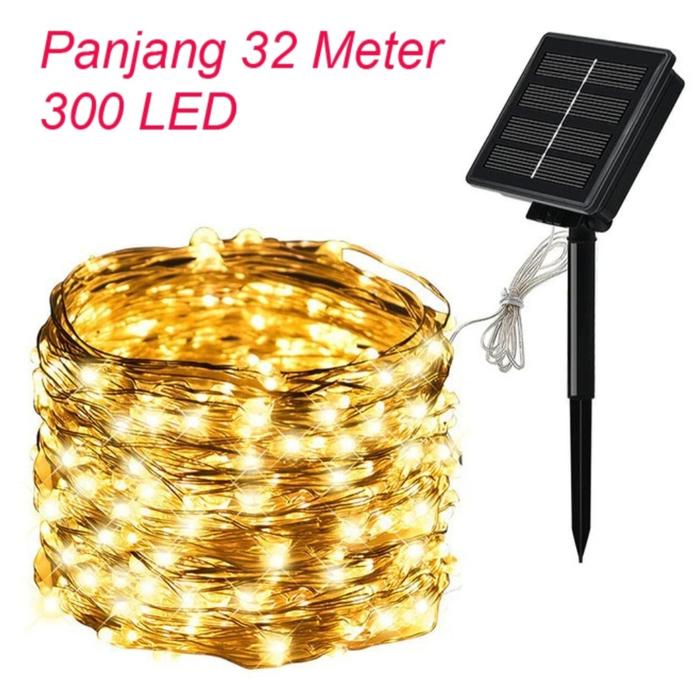 Gambar Lampu Hias Tumblr String Lights Solar Power 300 LED 32 Meter Warm White dari Jogjaled12original undefined Tokopedia