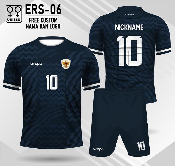 Gambar jersey setelan timnas indonesia u23 jersey bola afc qatar free custom nama dan nomor ers 02 - navy, S dari jmxfactory undefined Tokopedia