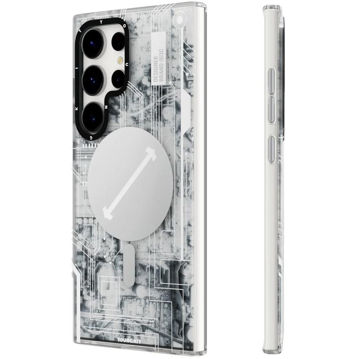 Gambar YOUNGKIT Futuristic Circuit Board Series Protective Magsafe Case for Samsung Galaxy S24 Plus S24 Ultra Casing Original - Storm White, S24 dari Zeelot Indonesia undefined Tokopedia