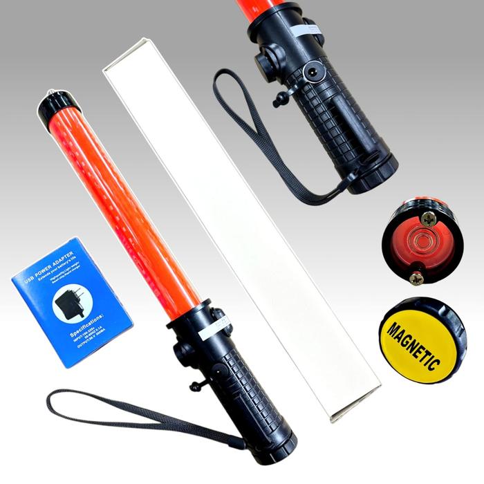 Gambar [BISA DI CAS] Lampu Lalu Lintas Charger  Panjang 40 cm/ Senter Lalin Polisi/Senter Lalulintas Parkir/Tongkat Lalu lintas Polisi - Lalin Merah Ful dari Hari Tenang Shop undefined Tokopedia