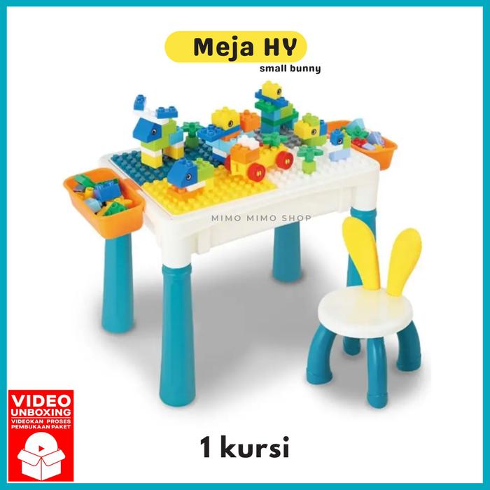 Gambar Meja balok HY Small bunny / Building blocks - Set meja kursi belajar - SET 1 KURSI dari Mimomimoshop undefined Tokopedia