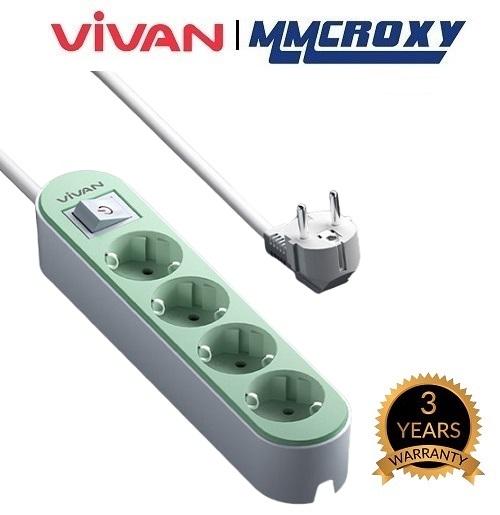 Gambar Vivan VPS Fashion Stop Kontak Saklar 3-6 Lubang Safety Socket AC Colokan Listrik 1.8M - VPS-H002A PRO-G dari MMCROXY undefined Tokopedia