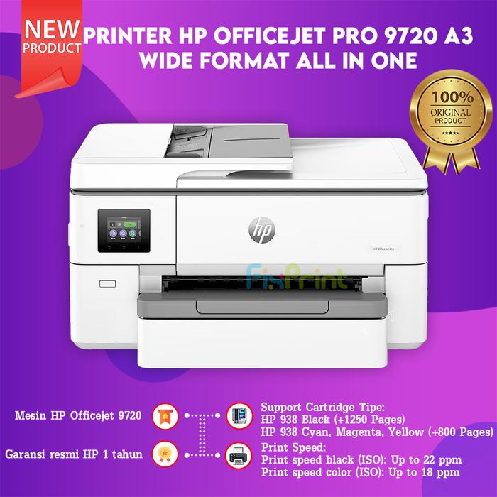Gambar Printer HP OfficeJet Pro 7720 A3 Wide Format Print Scan Copy Fax WiFi - 9720 dari FixPrint Indonesia undefined Tokopedia