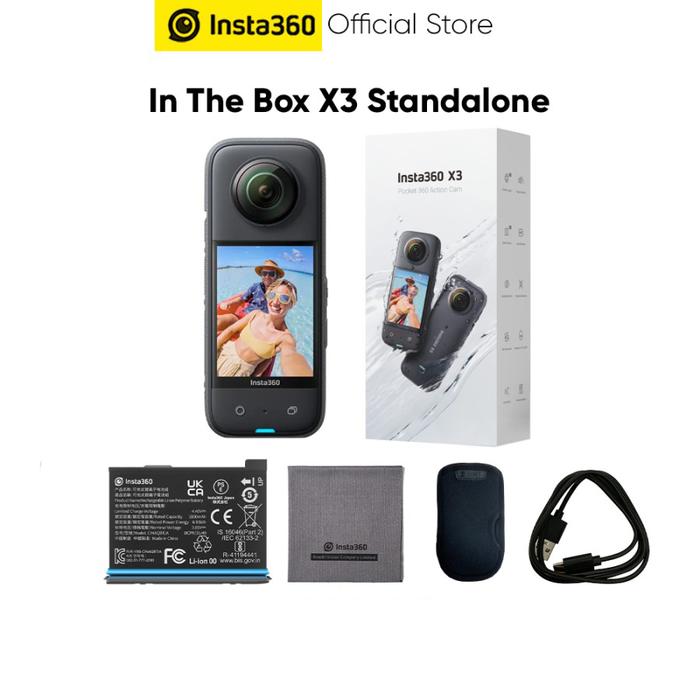 Gambar Insta360 X3 Action Cam Paket Bundling + Extra Baterai/ Motorcycle Kit - X3 Standalone dari Denka Pratama undefined Tokopedia