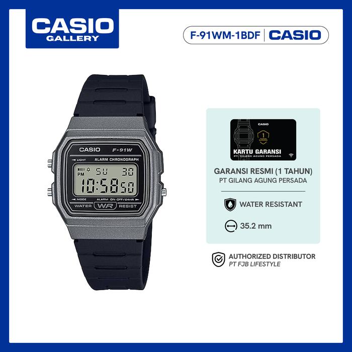 CASIO Digital F-91WM-1BDF, Zwart, band