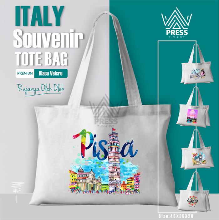 Gambar Souvenir Tas, Totebag oleh - oleh khas italy, Italia, Roma - Gambar 1 dari rajapress13 undefined Tokopedia