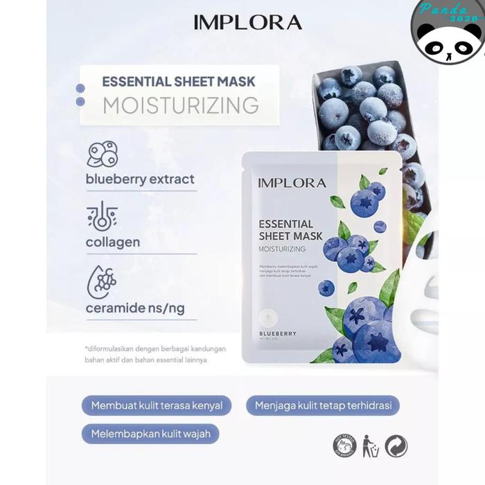 Gambar Implora Essential Sheet Mask - Blueberry dari Panda202 undefined Tokopedia