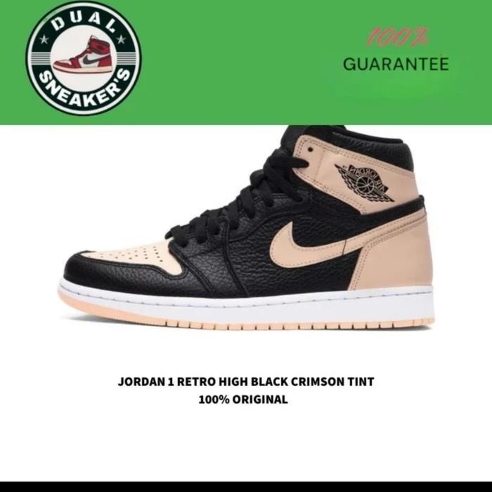 Sepatu Nike Jordan Retro High Black Crimson Tint Guarantee Hitam, 37 di  Dual Sneaker's Tokopedia