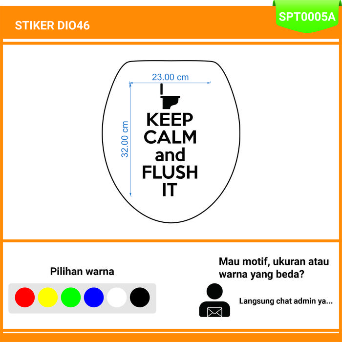 Gambar Wall sticker tutup toilet duduk cover stiker closet quotes keep calm - SPT005A dari DIO46 undefined Tokopedia