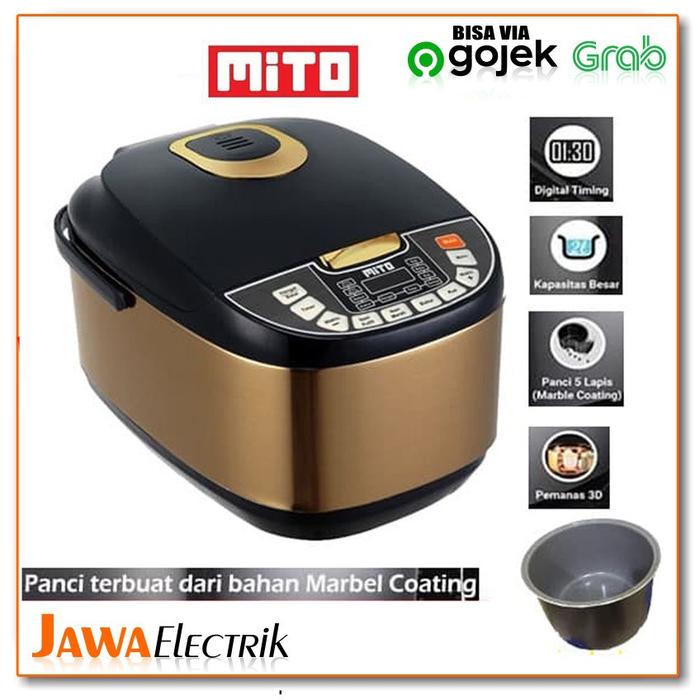 Gambar Rice Cooker Digital 8in1 Kapasitas 2LITER Mito R5 - GOLD dari Jawa Electrik undefined Tokopedia
