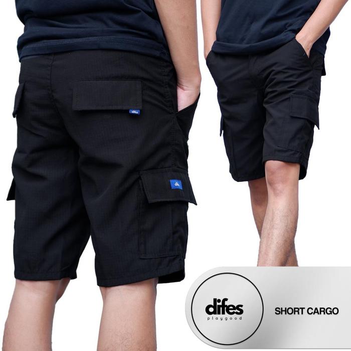 Gambar celana cargo pendek bahan ripstop short cargo pants - Black, 28 dari Difes undefined Tokopedia