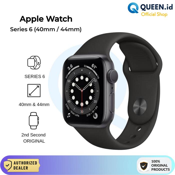 Gambar Apple Watch Series 6 2nd Second - Seri 6 40mm 44mm Fullset - HITAM 44mm dari QUEEN id Official undefined Tokopedia