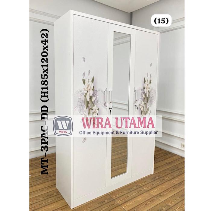 Gambar Lemari Pakaian 3 Pintu Besi Plat / Lemar Kamar Besi / MEDAN SUMUT dari Wira Utama Medan undefined Tokopedia