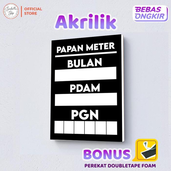Gambar Papan Meteran PAM PLN GAS Acrylic Sign Board Signage Akrilik Minimalis - BULAN+PDAM+PGN, 20x30+SEKRUP dari Galihsd undefined Tokopedia