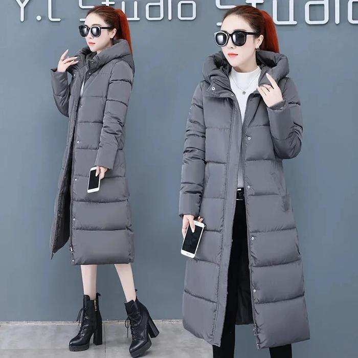 Gambar jaket panjang wanita musim dingin long coat style korea - Abu-abu, S dari NAYA OFFISTORE undefined Tokopedia