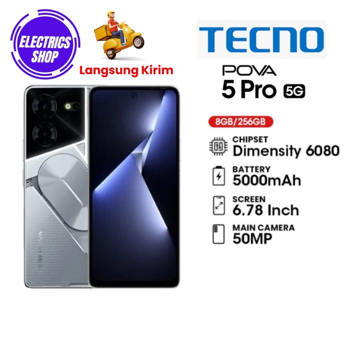 Gambar Tecno Pova 5 Pro 5G 8/256 GB Garansi Resmi TECNO - Abu-abu dari electrics shop undefined Tokopedia