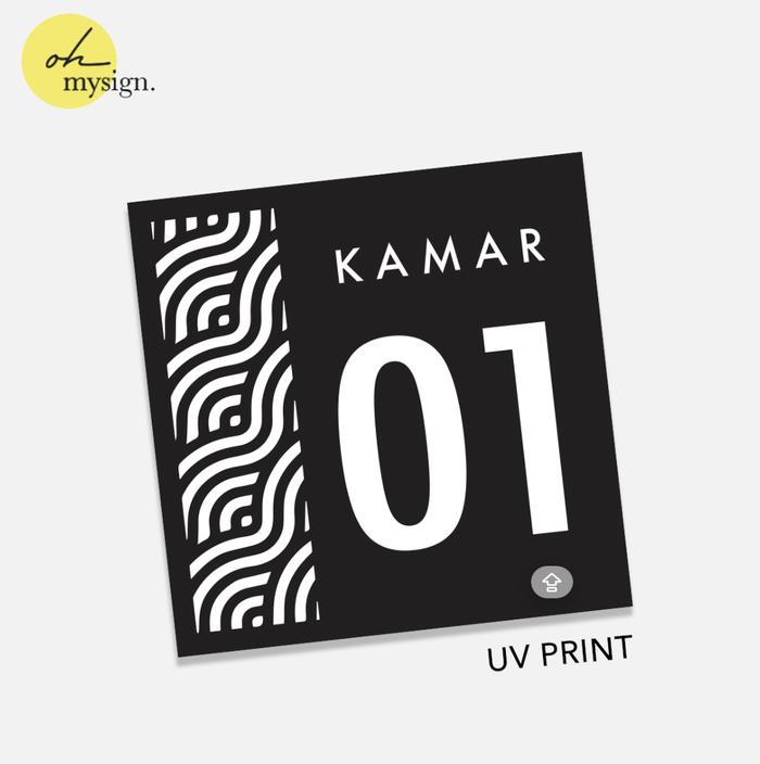 Gambar Custom Nomer Kamar Akrilik Untuk Kost / Villa / Hotel / Penginapan UV Print - 01, 5x5 cm dari Oh My Sign undefined Tokopedia