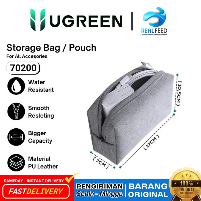 Gambar UGREEN Tas Travel Pouch Organizer Storage Bag Aksesoris Headset Charger Mini Pouch Leather WaterProof Original - light-(70200) dari RealFeed undefined Tokopedia