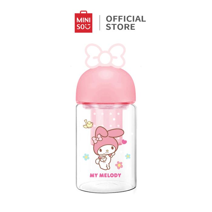 Gambar Miniso X Sanrio Tumbler Glass With Tea Separator 330Ml Botol Minum - Melody dari minisoshopid undefined Tokopedia