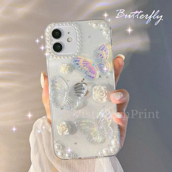 Gambar [VistatechPrint] Phone Case Bening Transparant Butterfly Glitter Card Holder Phone Case IPHONE 7 8 PLUS X XSMAX XR 11 12 13 14 15 - iP 12 dari vistatechprint undefined Tokopedia