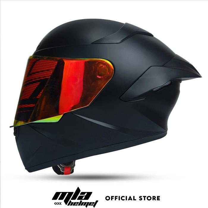 Gambar Helm MLA TTC Crypton Paket Ganteng | Putih Visor Blue / Red Gold | Helm Fullface Untuk Pria Dan Wanita Dewasa SNI - Bk Doff V Red, M dari Kompashelmet undefined Tokopedia