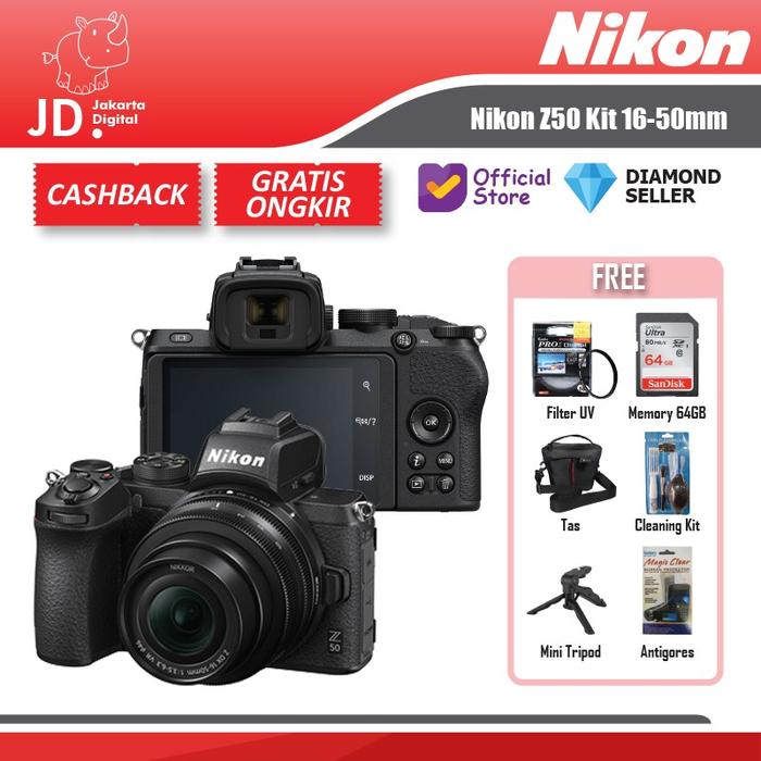 Gambar NIKON Z50 Z 50 KIT 16-50MM MIRRORLESS CAMERA - PAKET 64GB, KIT 16-50MM dari Jakarta Digital 8 undefined Tokopedia