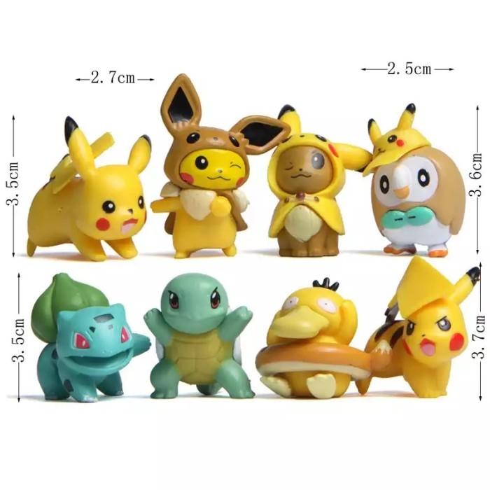 Gambar ACTION FIGURE POKEMON PIKACHU SET 8 / 10 MAINAN TOPPER CAKE MINIATUR - SET 8 A dari ToysColection undefined Tokopedia