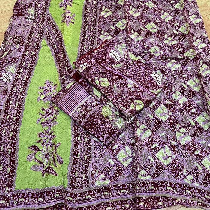 Gambar Kain batik viscose sarimbit couple jupri sembagi cirebon cap tulis 03 - B dari Batik Fariza Cirebon undefined Tokopedia