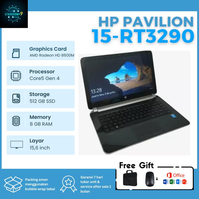 Jual HP Pavilion 15-RT3290LE Ci5 4200U Ram8GB 512GB SSD AMD Radeon