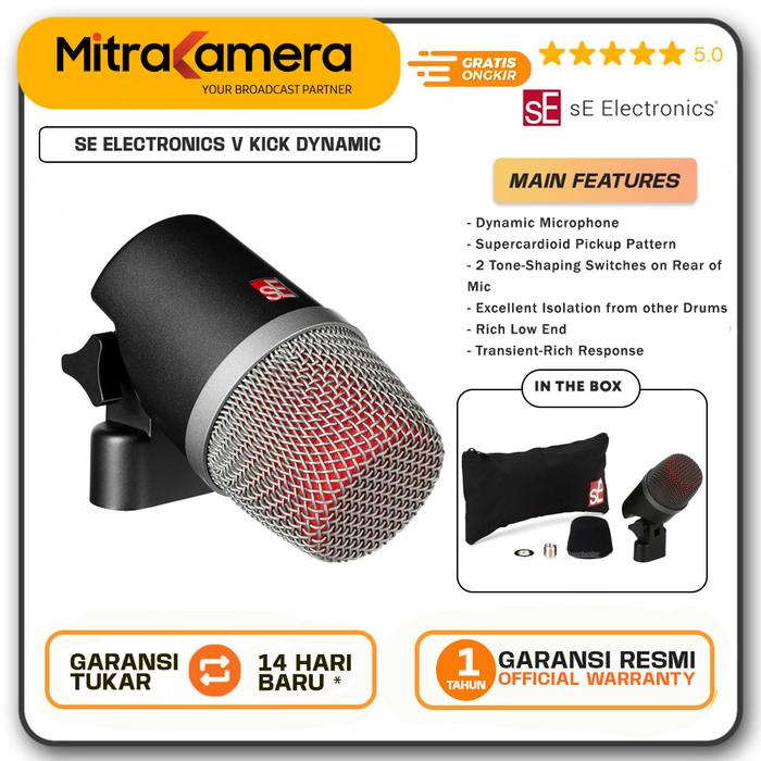 Gambar sE Electronics V Kick Supercardioid Dynamic Kick Drum Microphone dari Mitrakamera undefined Tokopedia