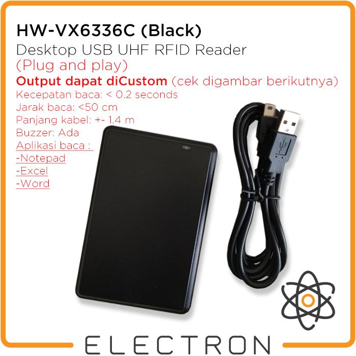 Gambar HW-VX6336C UHF Desktop RFID USB Reader 24 Hex ISO18000-6C Read Only - Hitam dari Electron ID_NEW undefined Tokopedia