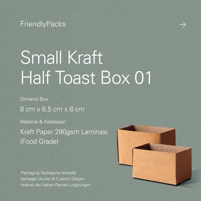 Jual Medium Half Toast Box Packaging Kraft 1 / Kemasan Roti Bakar / Dus ...