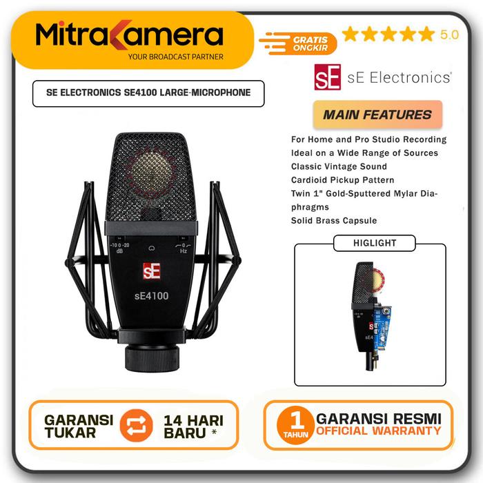 Gambar sE Electronics sE4100 Large-Diaphragm Condenser Microphone dari Mitrakamera undefined Tokopedia