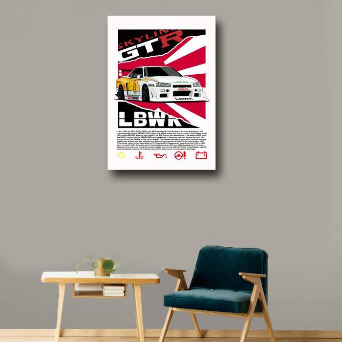 Jual KARIMAKE Poster Kayu Mobil NISSAN SKYLINE R34 BNR34 SUPER ...